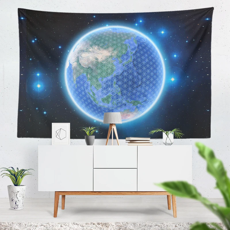 

Cosmic Planet Universe Flower Of Life Tapestry Spiritual Energy Wall Hanging Pagan Crystal Healing Altar Cloth Boho Wall Cloth