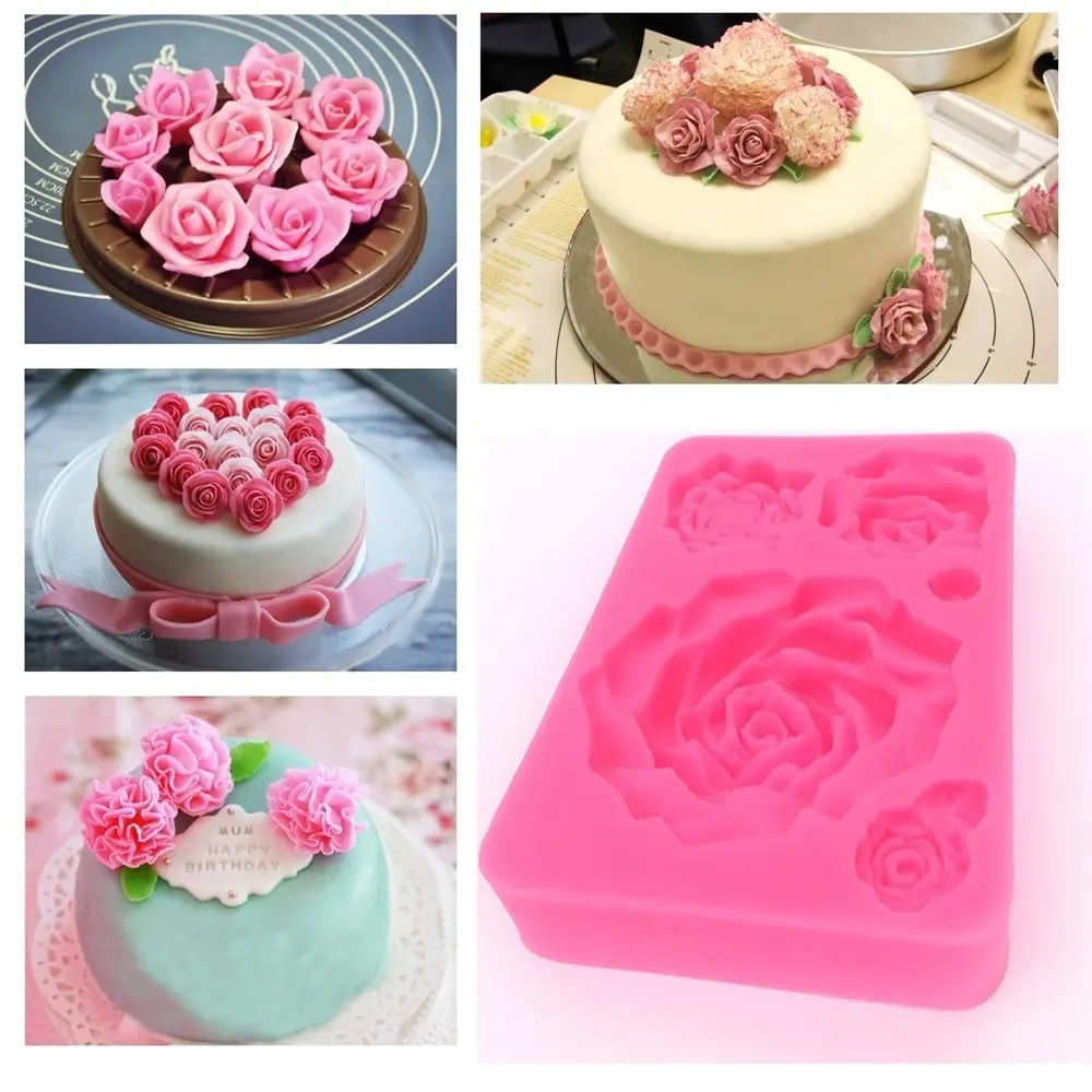 Petal Flowers Silicone Mold DIY Cake Baking Decoration Fudge Pudding Cake Chocolate Mold Flowers Jewelry Silicone Mold