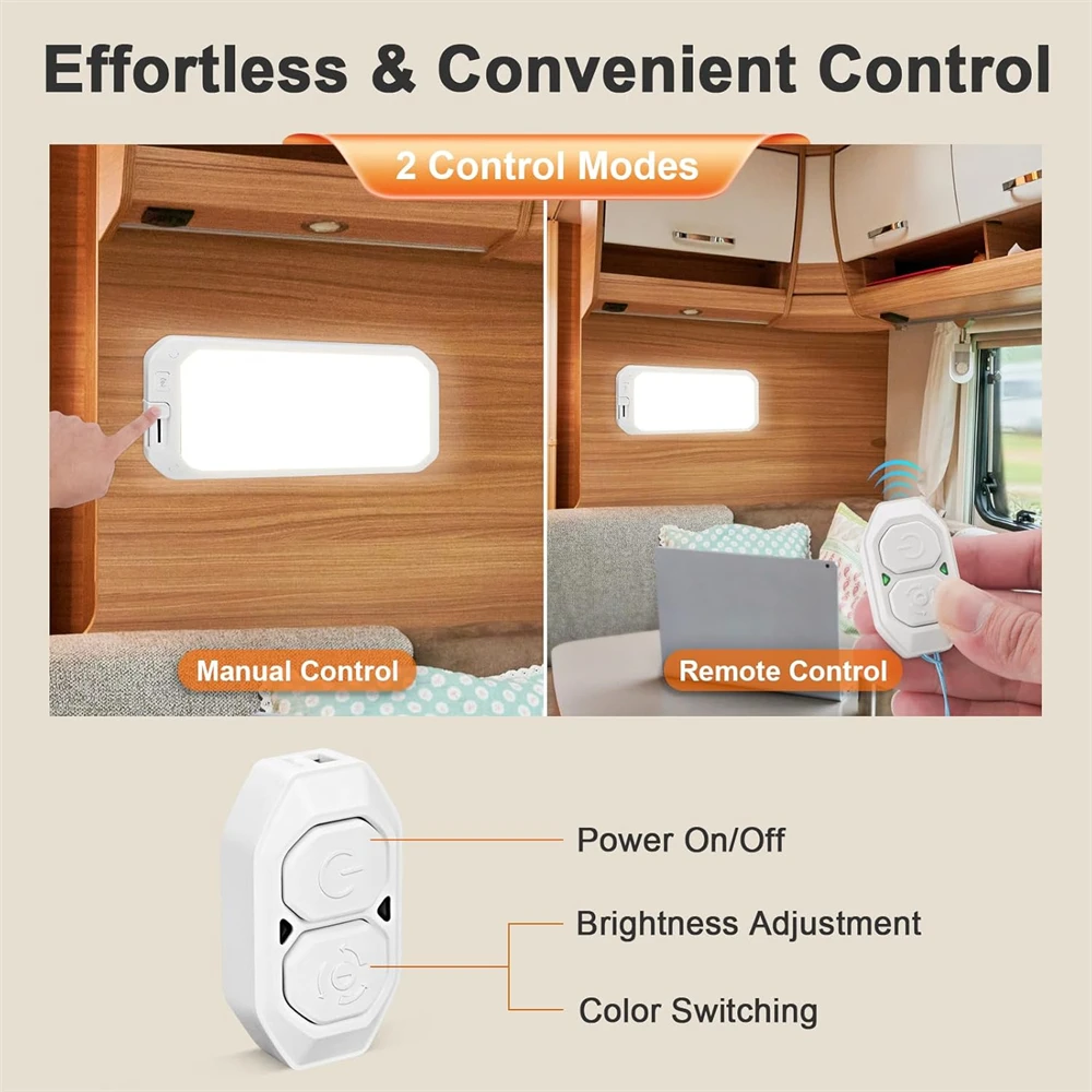 أضواء RV 12 فولت LED أضواء التخييم قارب مقطورة الضوء الداخلي 3 ألوان 3000-6500 كيلو عكس الضوء RV ضوء السقف مع جهاز التحكم عن بعد
