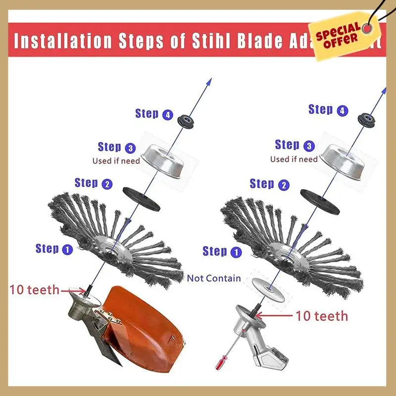 

Cutter Trimmer Head Weed Eater Blade Weed Trimmer Head With Universal Adapter Kits For Stihl Husqvarna