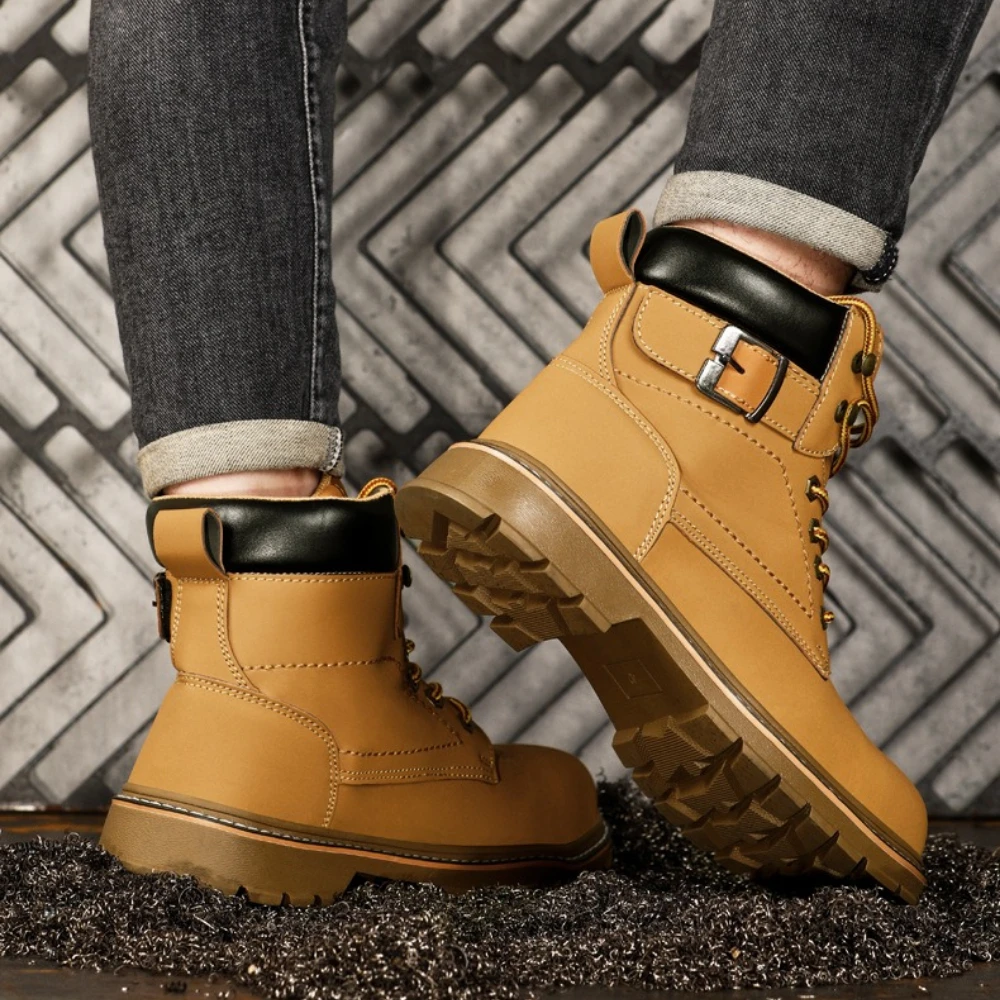 Labor Insurance Shoes Waterproof Men's Steel Head Anti-smashing and Anti-piercing Safety Wear-resistant Steel Toe Head