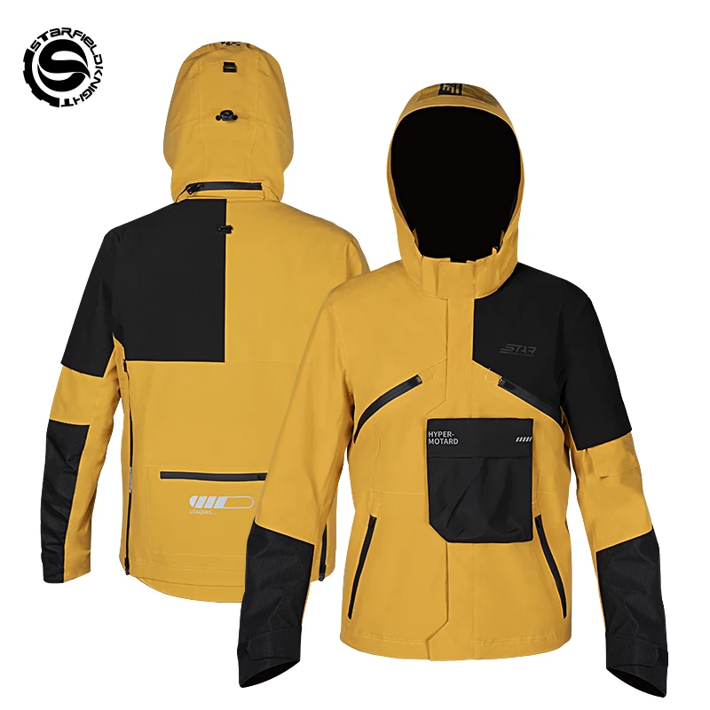 Star Field Knight Yellow Motorcycle Riding Men's Jacket Gears Clothes Winter Warm Cotton Inner With CE Protective Accessories