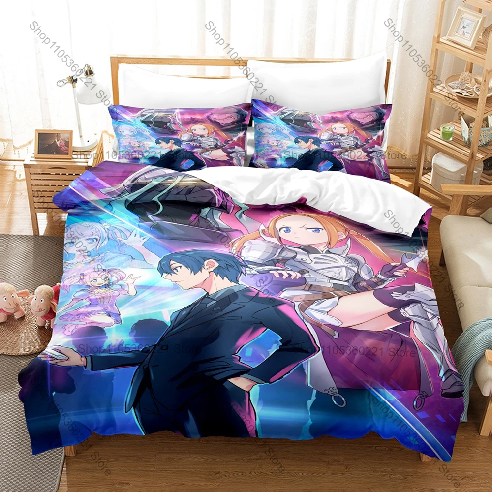 Anime SSSS Gridman Bedding Set, Duvet Cover & 2 Pillowcases, Robot Character Pattern Breathable Fabric All Season Use