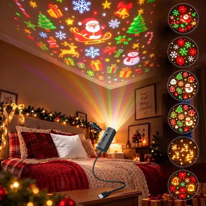 1 Set USB Ceiling Projector Light LED Night Light Replaceable Film Projector USB Plug Kids Birthday Gift