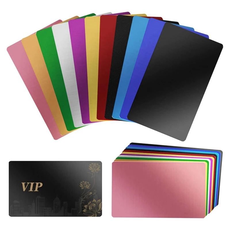 

220 Pcs Laser Engraving Blanks, Colorful Aluminum Business Card Blanks Multipurpose Metal Business Card Blanks Durable