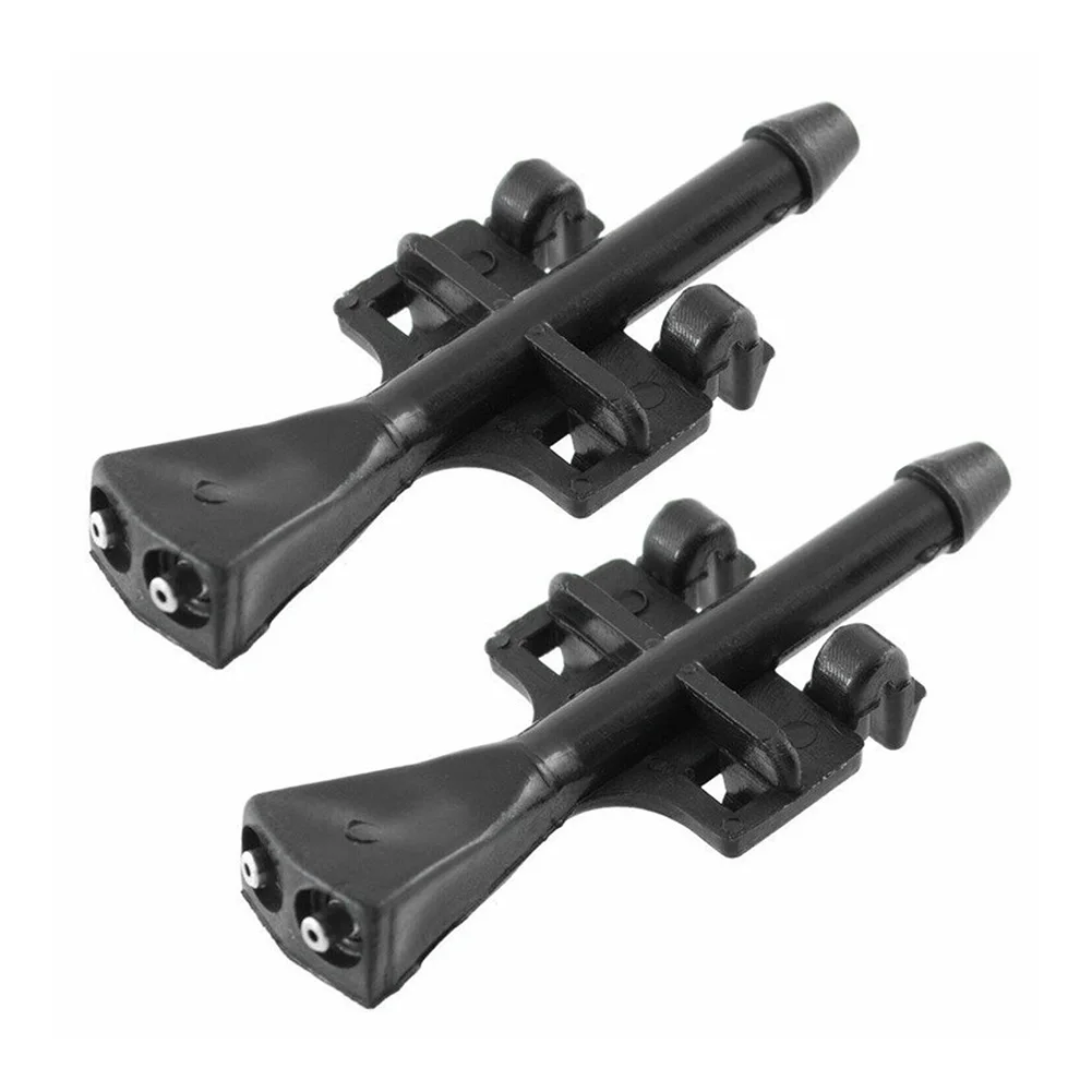 Durable Wiper Washer Jet Nozzle Spray 1451243 93387764 2pcs ABS Plastic Black Front Left Auto Replacement Parts