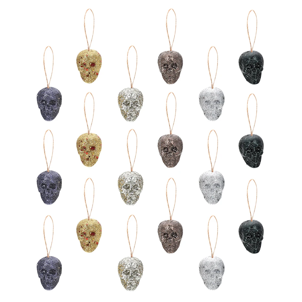 

30 Pcs Foam Skull Heads for Halloween Party Decoration Mini Ornaments Spooky Hanging Accessories Reusable
