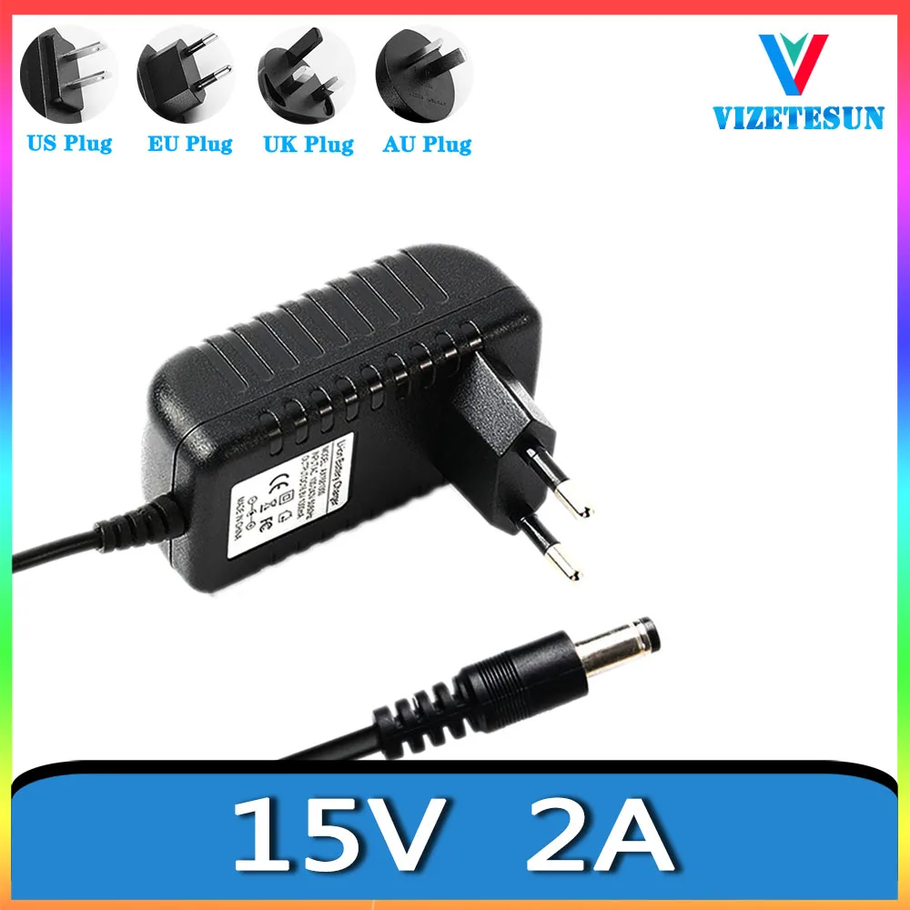 15V  2A Computer Display Power Cord Round Head Desktop LCD Connection Adapter Charger DC 5.5 * 2.1MM