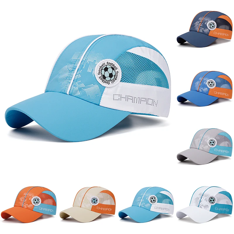 

Football Kids Baseball Hat Quick-dry Summer Children Sun Hats for Girls Boys Outdoor Casual Students Cap Kids Accessories 3-8Y