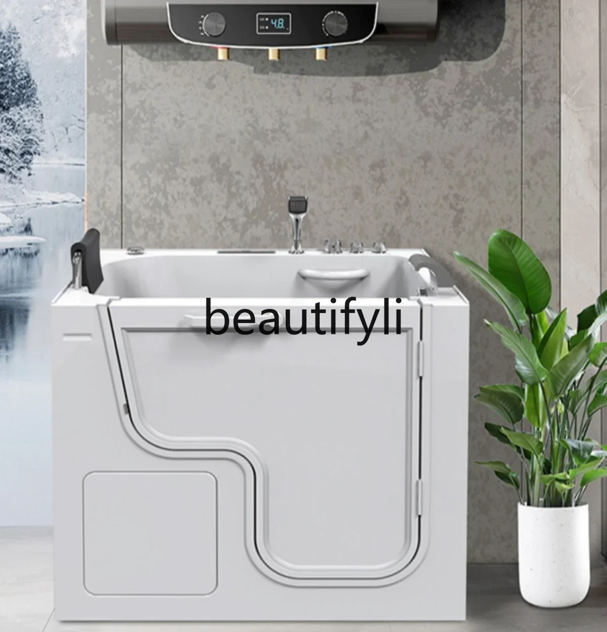 Y AAccessible elderly disabled bathtub open door walk-in sitting acrylic constant temperature hydrotherapy Jacuzzi