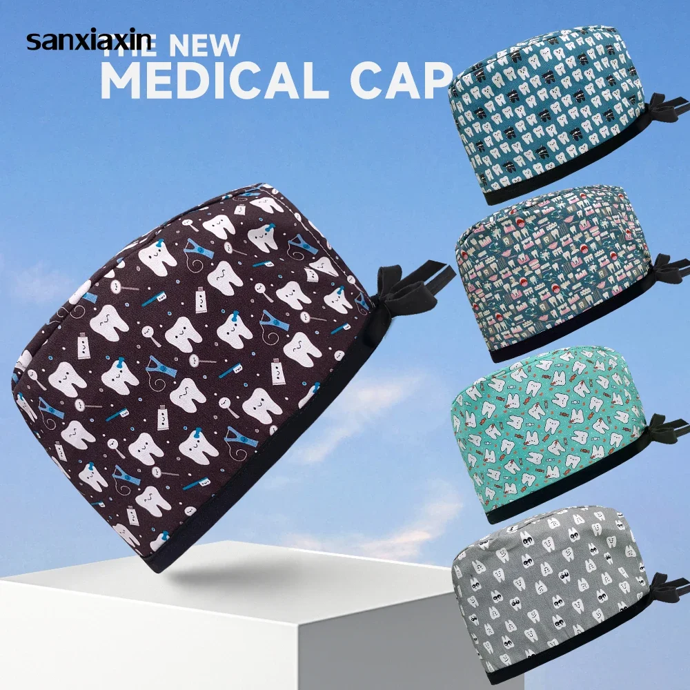 Gorro de trabajo de veterinario para tienda de mascotas, gorro quirúrgico de Hospital, gorro de trabajo de dentista de clínica, gorro de enfermera