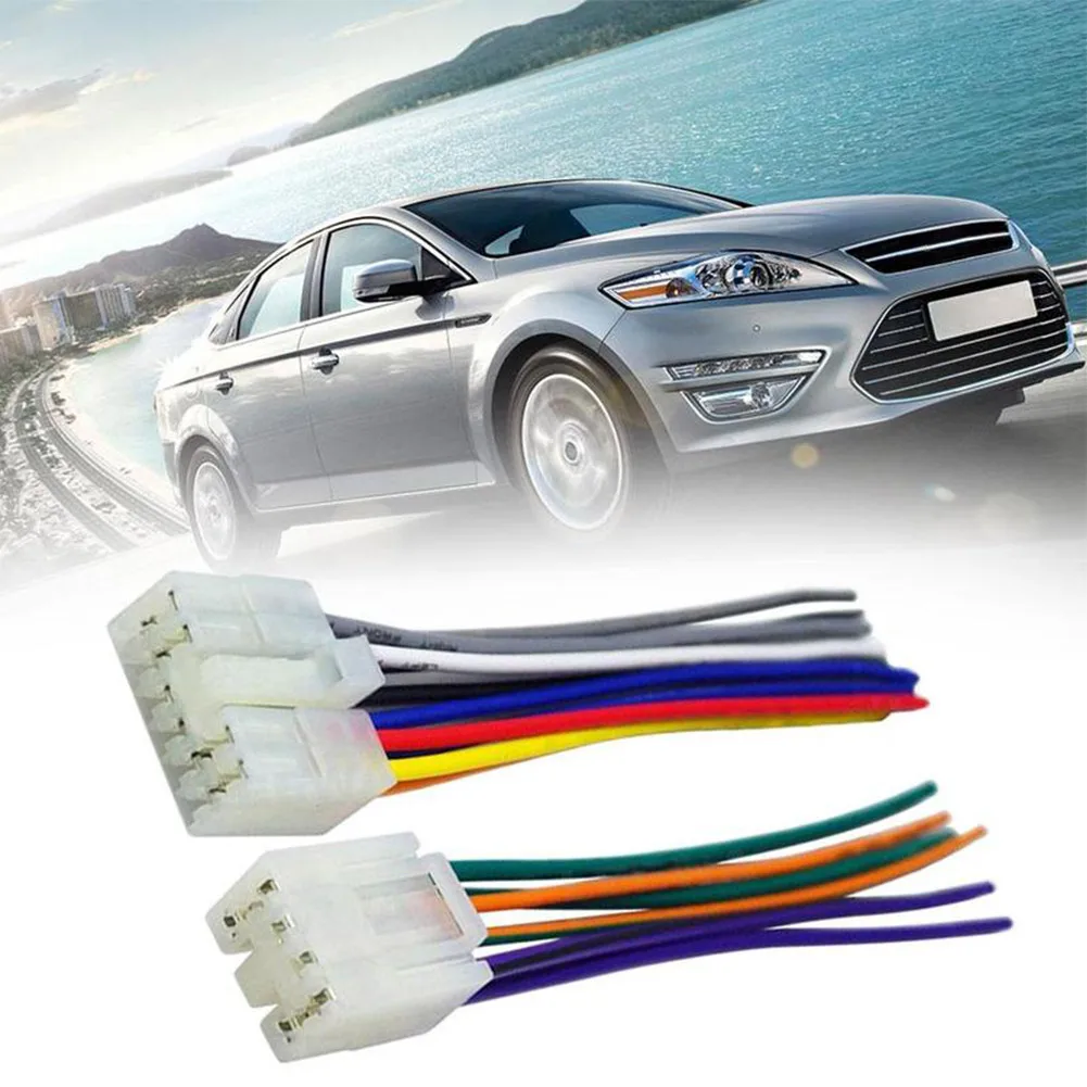 Car Audio Wire Harness Adapter for Toyota Models Supporting Aftermarket Stereo Integration via 10 Pin and 6 Pin