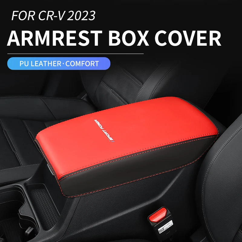 

For Honda CRV 2023 CR-V 6th Car Armrest box cover mat PU Leather Armrest box protective pad Cushion Auto interior accessories