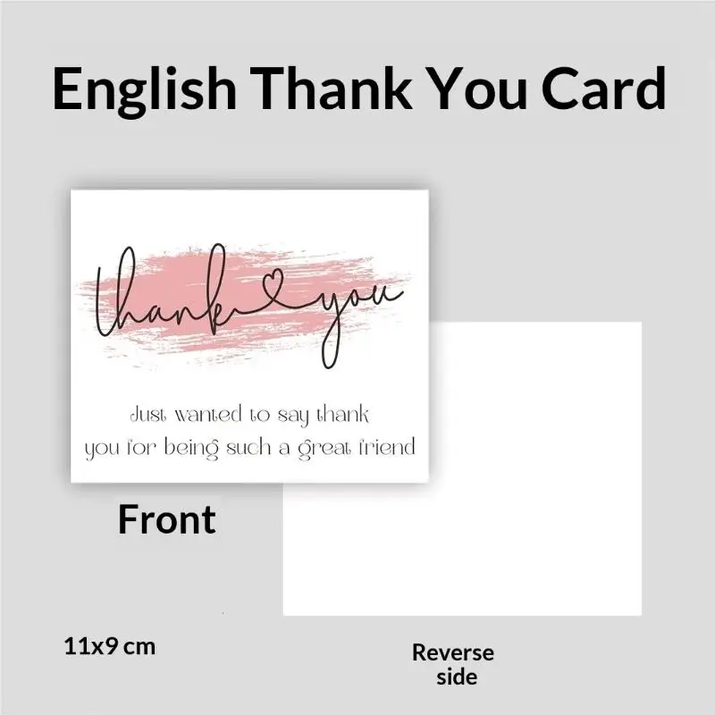 10pcs Thank You Cards Blank Inside For Gift Card Box Package Decoration Shopkeeper Baking Small Business