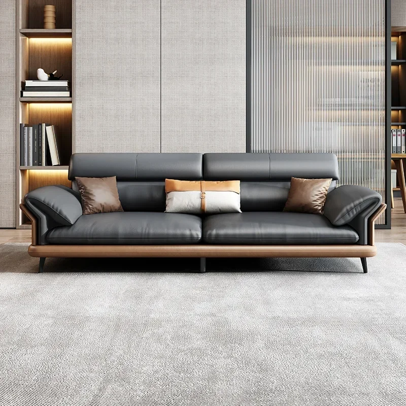 

JC Office Sofa Leather Business Reception Hall Meeting Area Negotiation Simple Modern Light Luxury