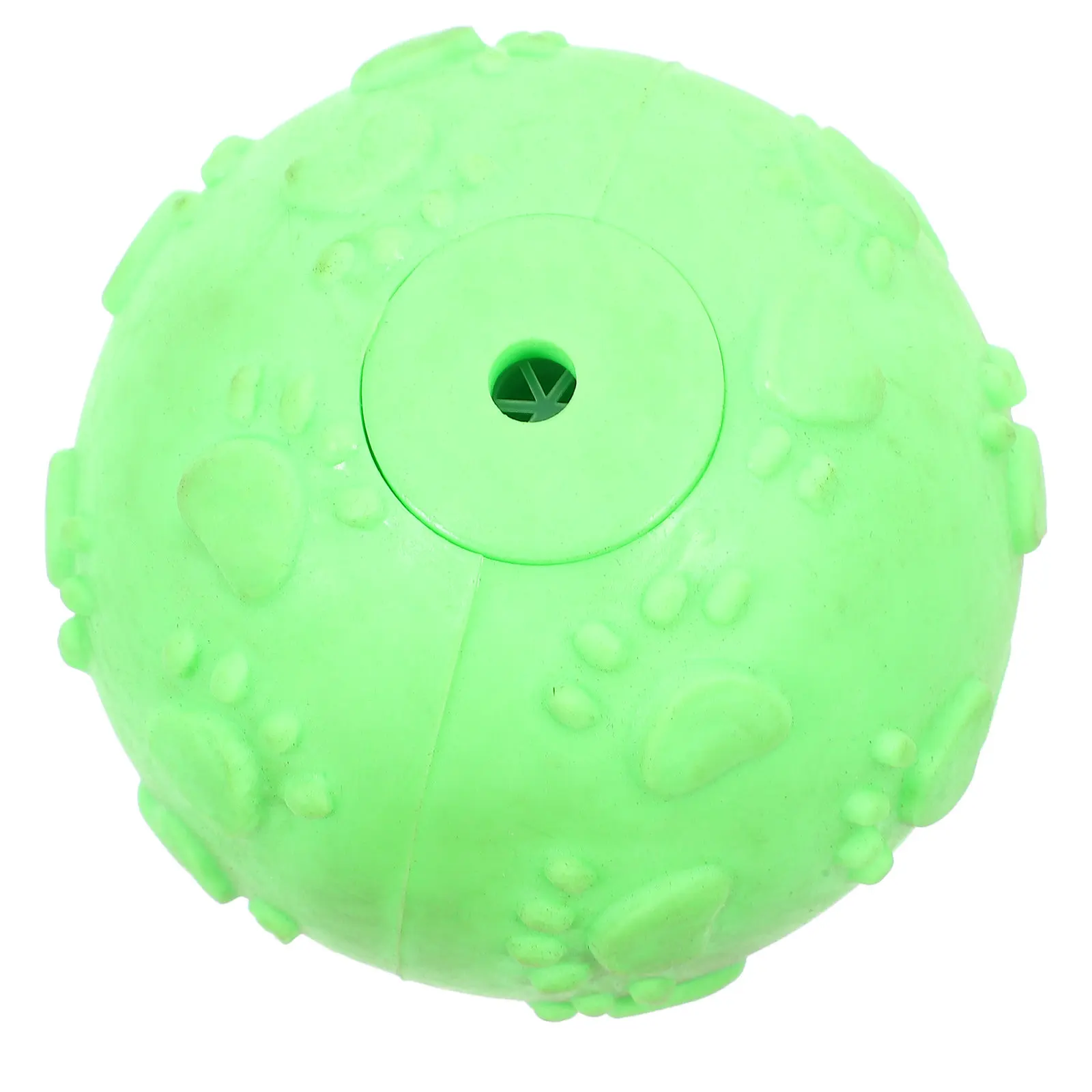 Pet Rubber Footprint Ball with Sound for Dogs Cats 6cm Diameter Random Color Elastic Rubber Molar Ball Teeth Footprint