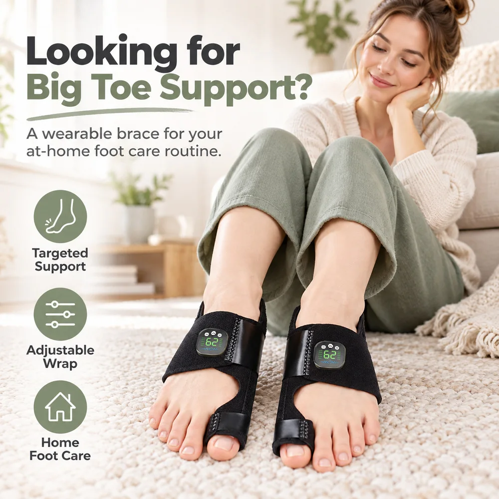 Electric Hallux Valgus Corrector, Bunion Splint, Adjustable Big Toe Alignment Brace with Aluminum Support, Daily Home Foot Care