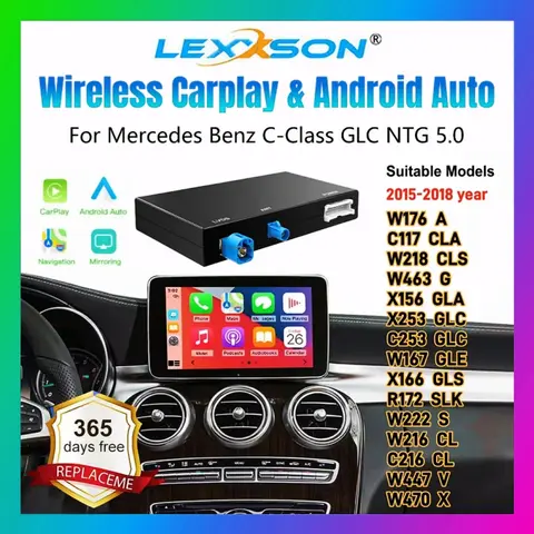 메르세데스 벤츠 C 클래스 GLC W205 V 클래스 W447 NTG5.0 베커 모듈 안드로이드 오토 내비게이션용 무선 카플레이 업그레이드