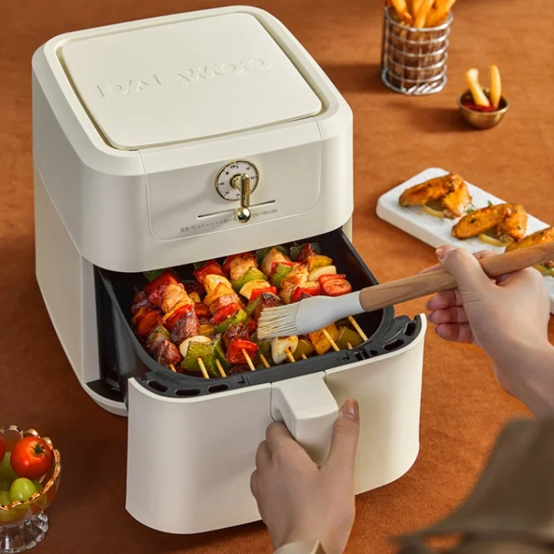 DAEWOO 5L 에어프라이어 가전 제품, 60 분 타이밍 220V 1500W, 다기능 전기 프라이어 포트, 주방 에어프라이어