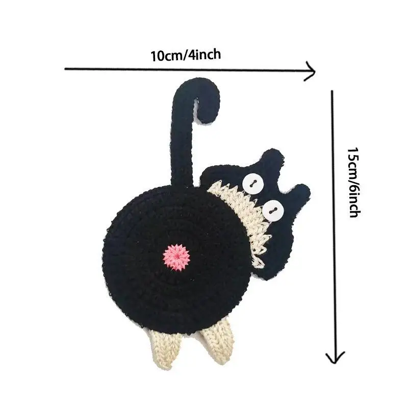 1 Piece Cat Butt Coaster Knitted Cup Mat, Cute Animal Design Drink Holder Pad, Perfect Gift for Pet Lovers, Home Decor