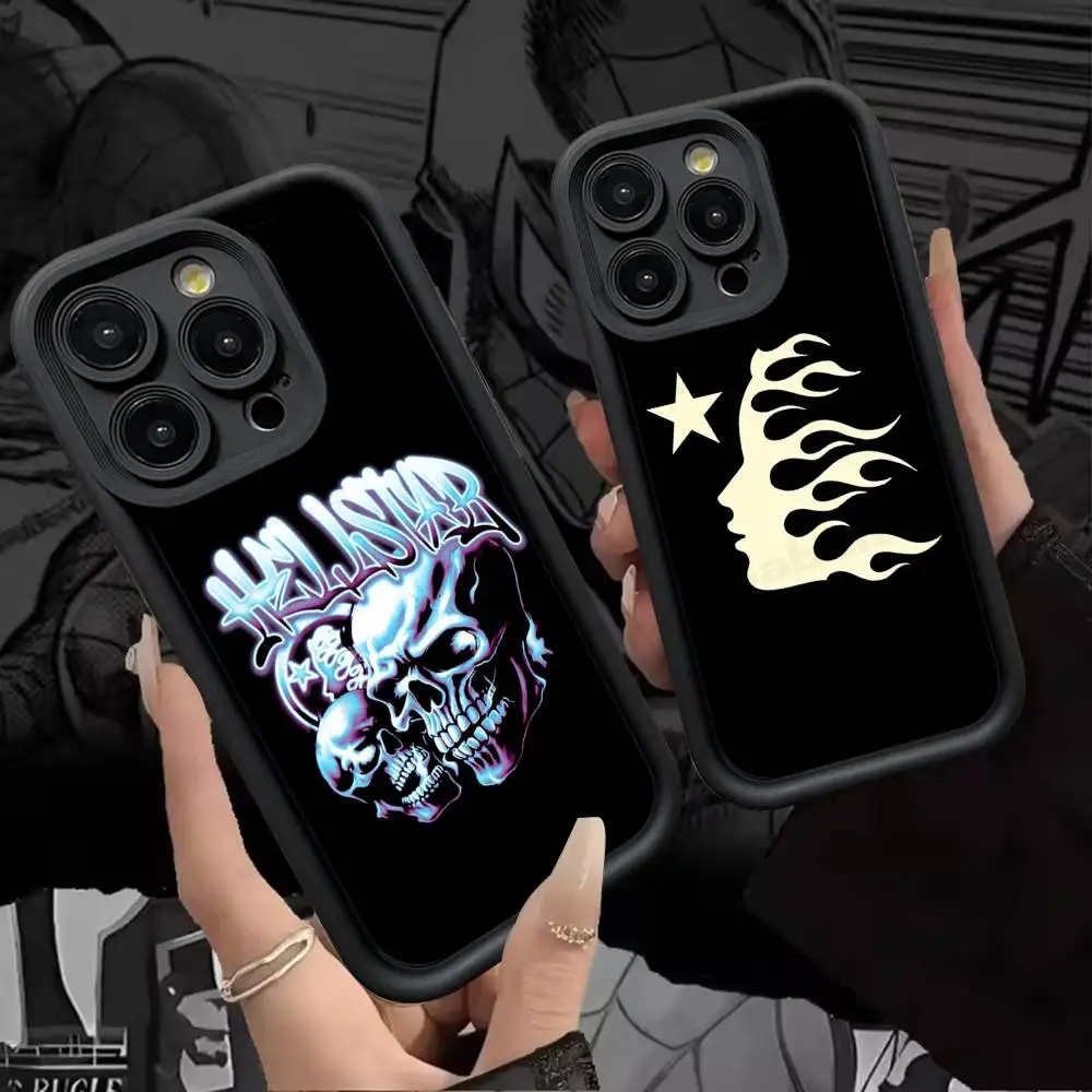 H-HellstarS Fashion Logo Silicone Soft Phone Case For iPhone 17 16 15 14 Plus 13 12 Mini 11 Black Cover view 2