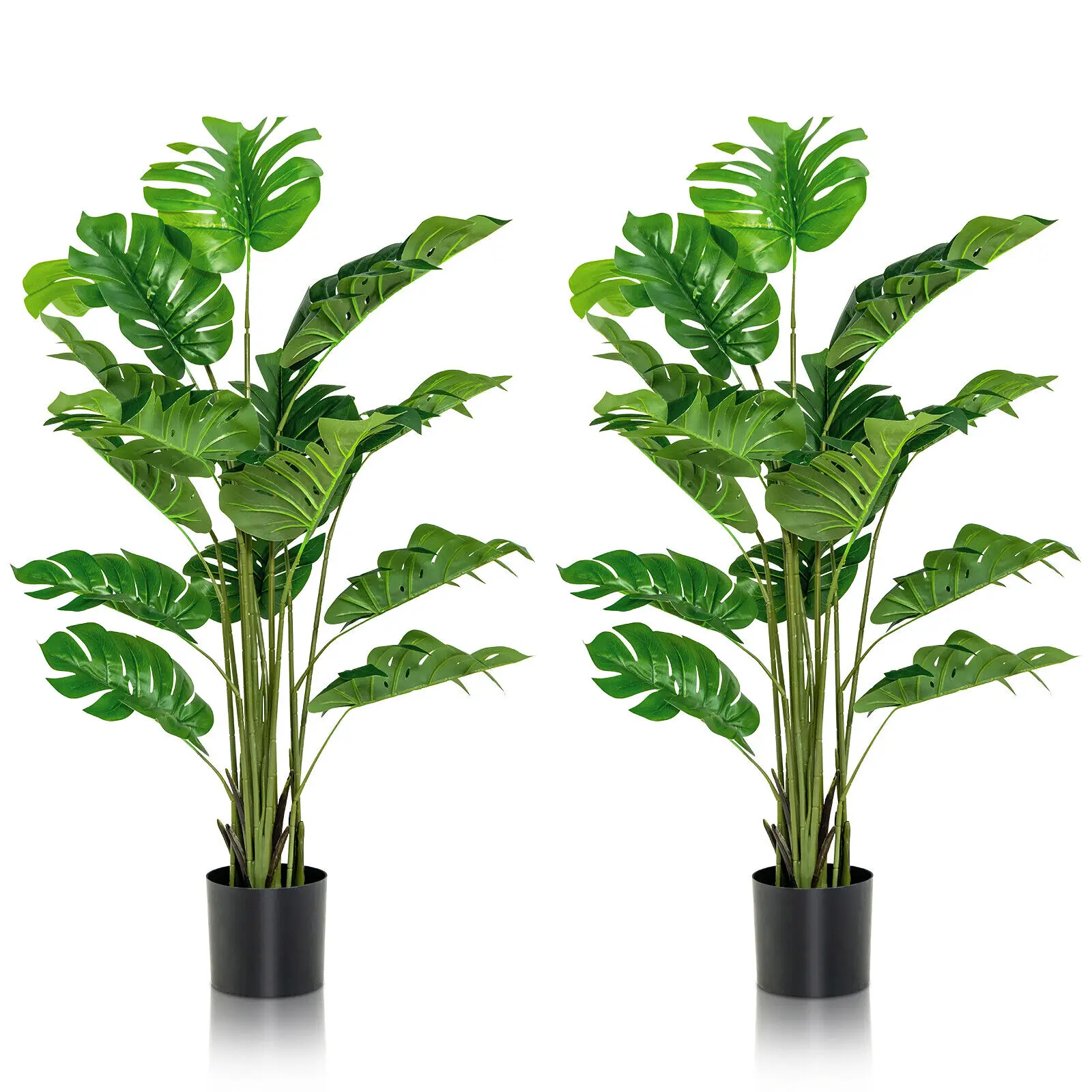 

Costway 5FT Artificial Tree 2-Pack Faux Monstera Deliciosa Plant for Indoor & Outdoor