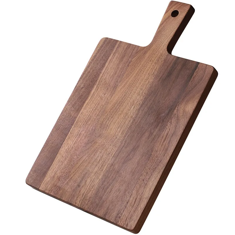

Solid wood black walnut cutting board with handle, wooden tray