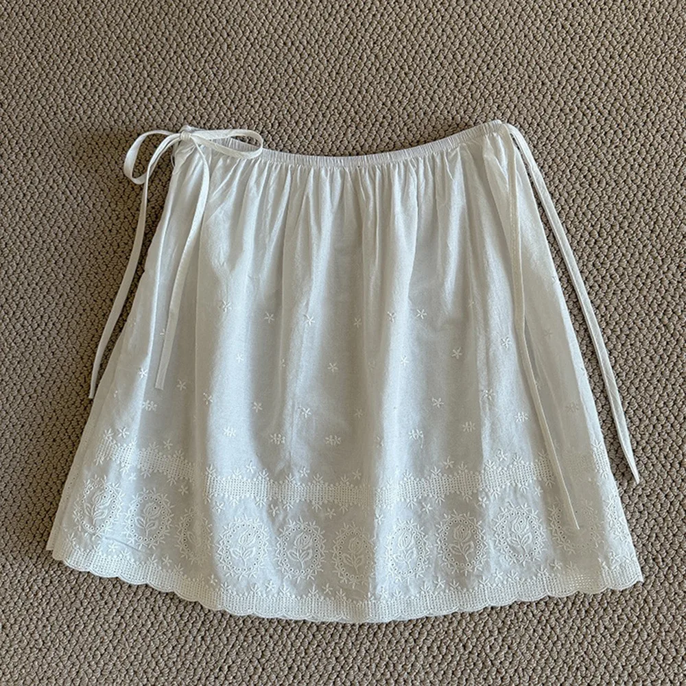 

Casual Y2K Mini Layered Skirt Harajuku High Waist A-Line Short Jupe Skirts Pleated Lace Up Ruffles Skirts Women