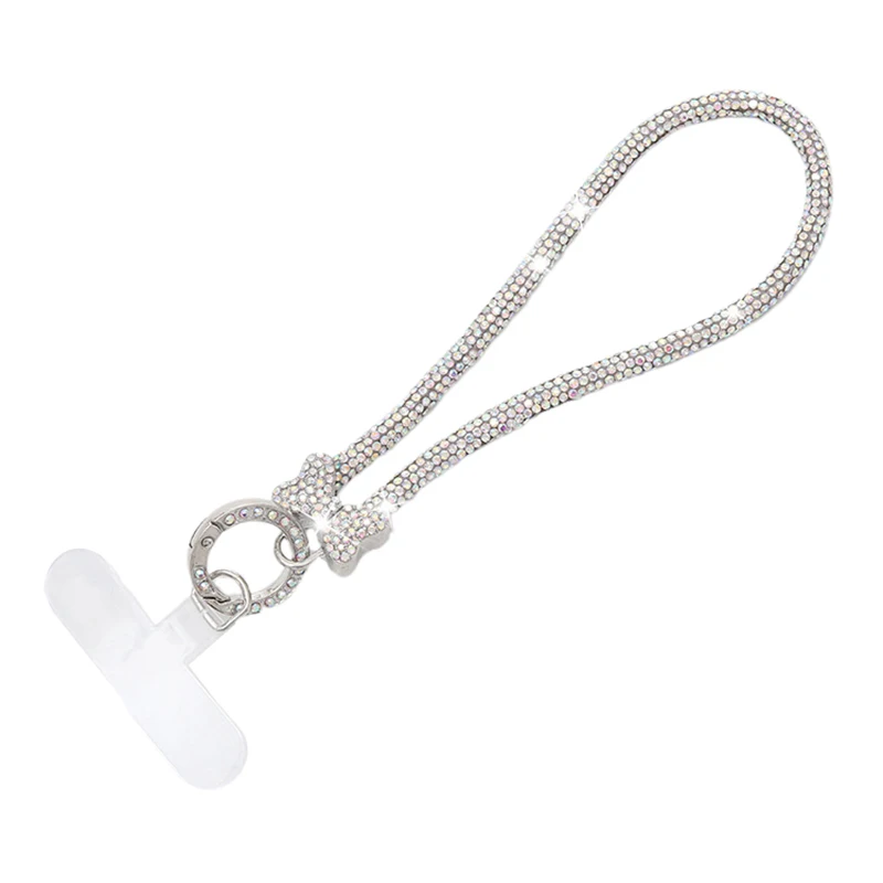 Long And Short Style Rhinestone Mobile Phone Lanyard 60cm Crossbody Rope Full Diamond Pendant Long Neck Phone Strap Anti Loss