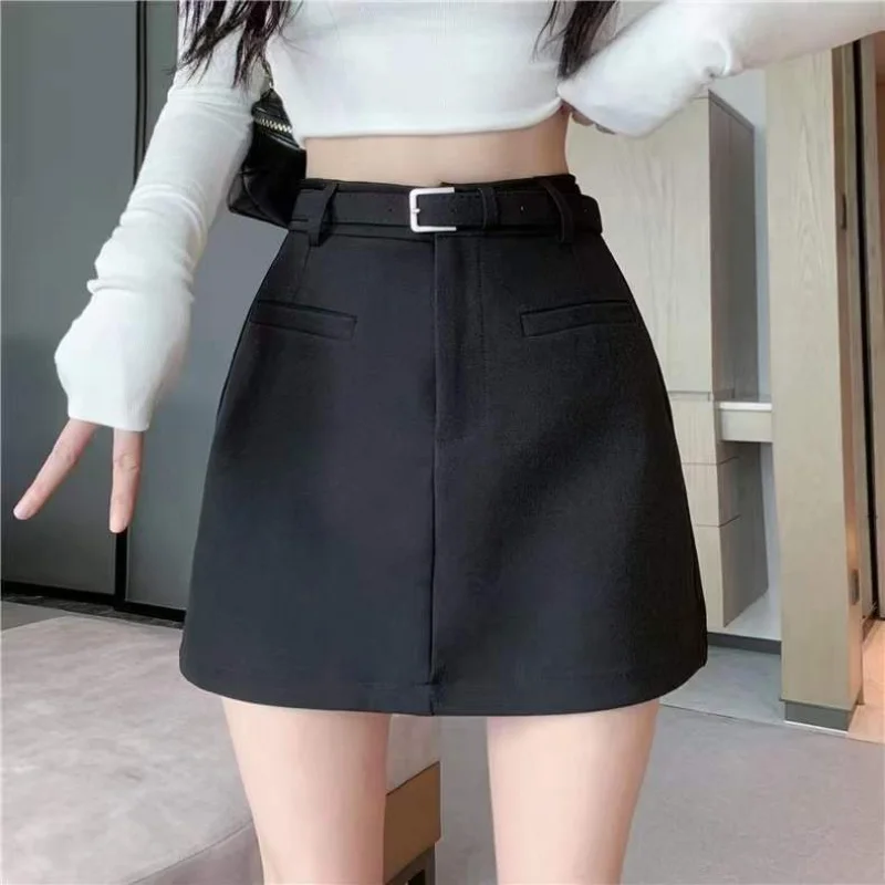 Spring Women's Short Skirt Suit Skirt New High Waist Bodycon Half Skirt Versatile A-line Skirt Korean Style
