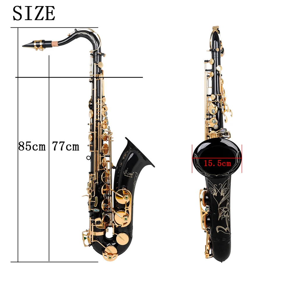 Tenor Saxophone B Flat Saxophone Student Beginner with Updated Portable Case Reed Cleaning Kit  Gloves Neck Strap Blowing Mouth