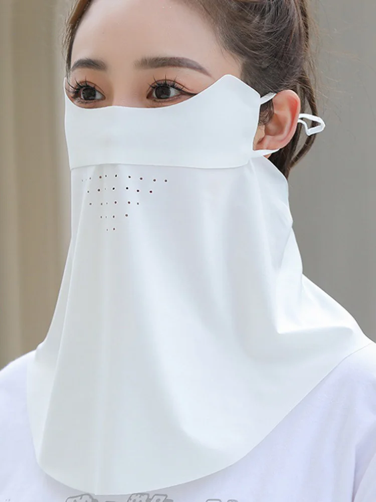 Sunscreen Mask Women Summer Facekini Hot New Ice Silk Anti-ultraviolet Breathable Polyester