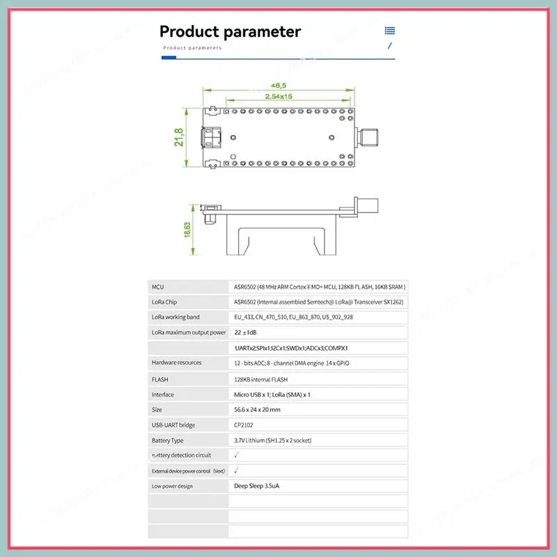 N94R Cubecell Lora Node ASR6502 IOT аксессуар с антенной 1/2AA чехол для батареи для Arduino Lorawan примени 868 МГц