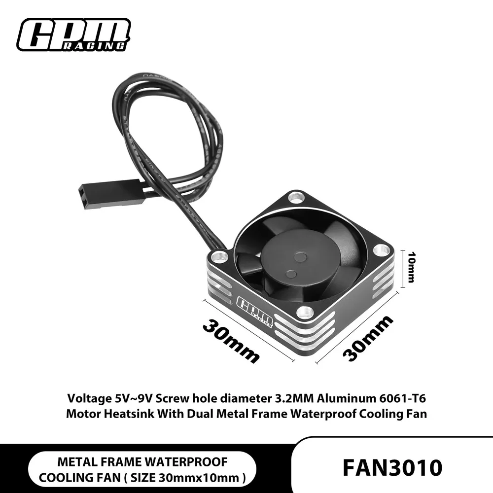 GVM Telaio in alluminio Ventola di raffreddamento impermeabile Ventola di raffreddamento del motore eolico 4010/3510/3010 Parti di automobili da arrampicata Auto RC