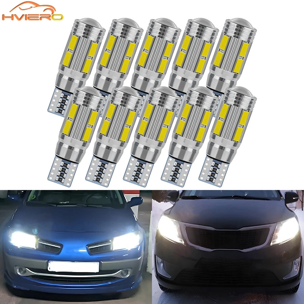 

10X T10 W5W 192 158 Белый Синий 10Led автомобильный парковочный светодиодный сигнал поворота номерной знак Светодиодная лампа для багажника боковая ...