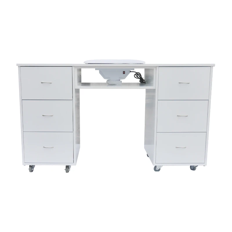 Manicure Table, Nail Salon Furniture, Wood Top, Professional Beauty Station, Spa Equipment, Stylish Design, Durable Construction