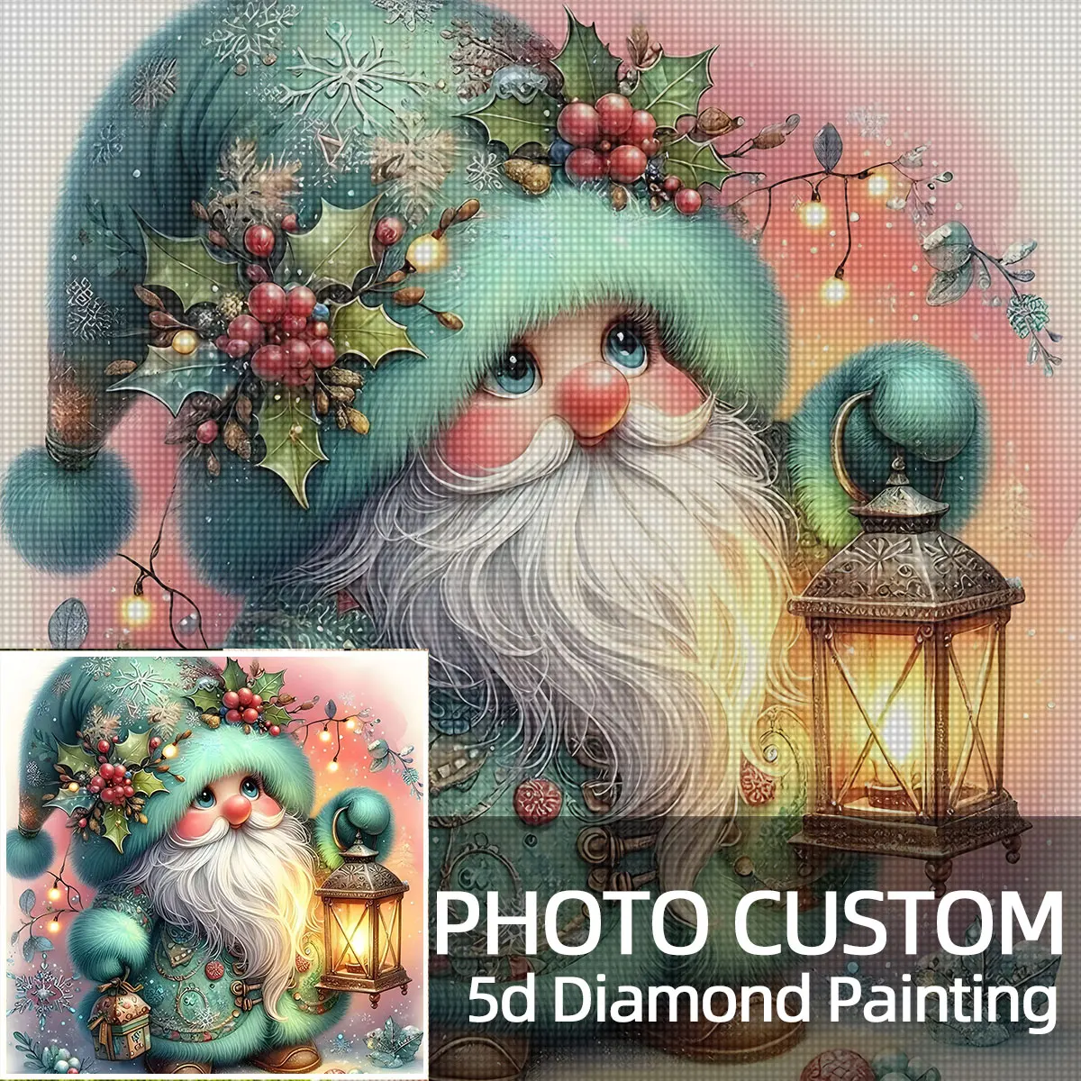 Custom Photo Adult Diamond Painting Kit, Complete Round Drill Diamond Painting Set, Large 5D Mosaic Diamond Art Kit 