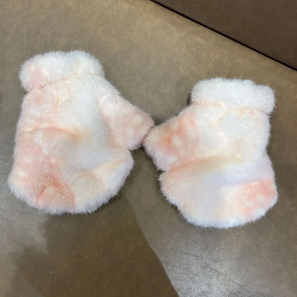 

Модные утолщенные перчатки с оленями, морозостойкие теплые женские перчатки, ветрозащитные перчатки с сенсорным экраном и половиной пальцев для женщин