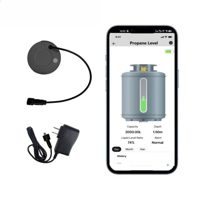 Remote WiFi Ultrasonic Level Gauge for LPG Propane Butane Oil Tank Gas Cylinder Real-time Level Detection for LPG2412-ESP