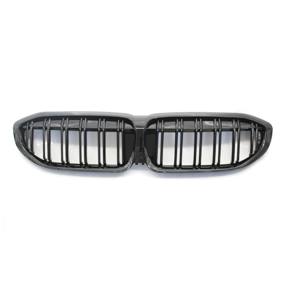 Glossy Black Car Front Racing Grills Dual Line Kidney Grille For BMW G20 2019 New 3Series ABS Moulding Styling 51138072085