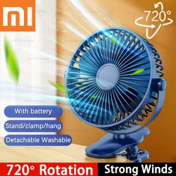 Xiaomi-Ventilador de Clip de mano USB, Ventilador eléctrico portátil recargable de alta calidad, inalámbrico para estudiantes, pequeño Ventilador de refrigeración