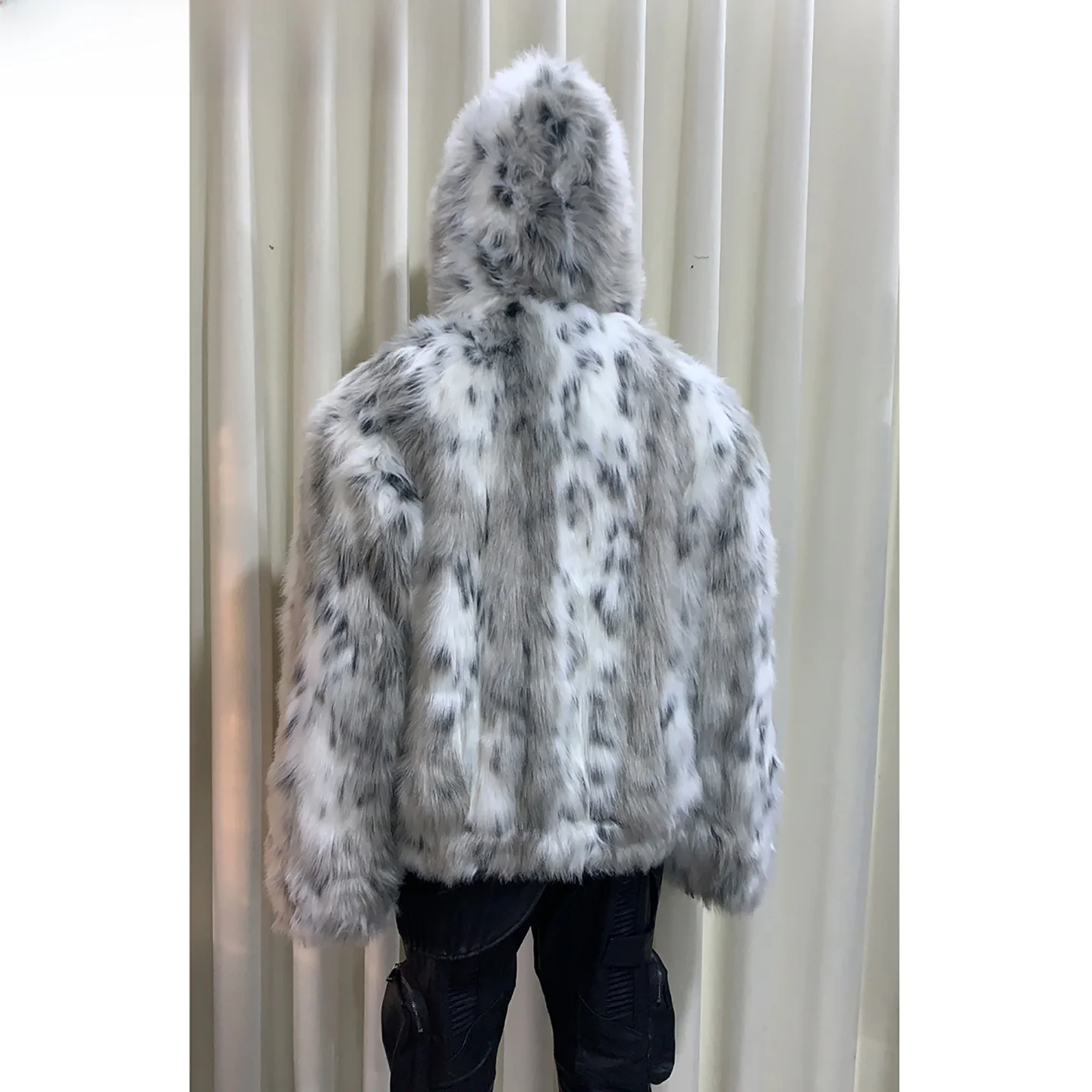 

Мужская свободная куртка Nerazzurri с имитацией леопардового принта, с капюшоном, теплая, удобная, на полиэстеровой подкладке, зимняя верхняя одежда