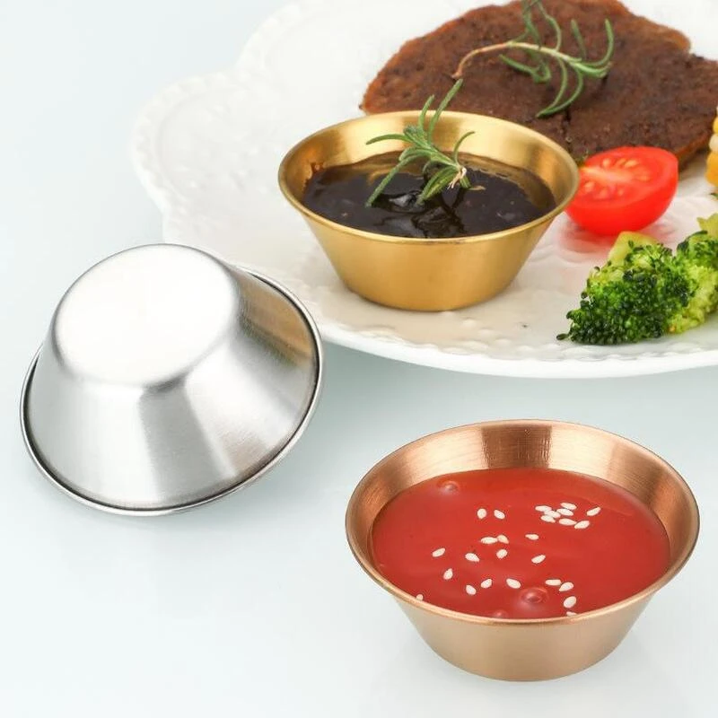 

1.5oz & 2.5oz 304 Stainless Steel Sauce Bowls,Condiment Cups for Salad Dressing,Dipping Dishes Seasoning Pots,Rust-Proof
