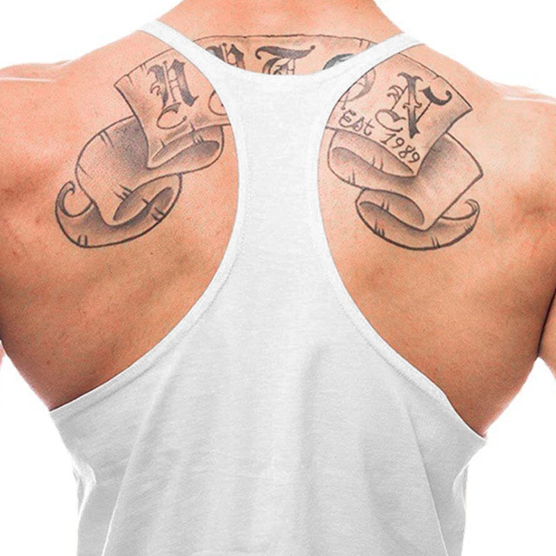 Men's Gym Stringer Tank Tops Cotton Bodybuilding Workout Vests Muscle Sleeveless Shirt Summer Training Fitness Clothing