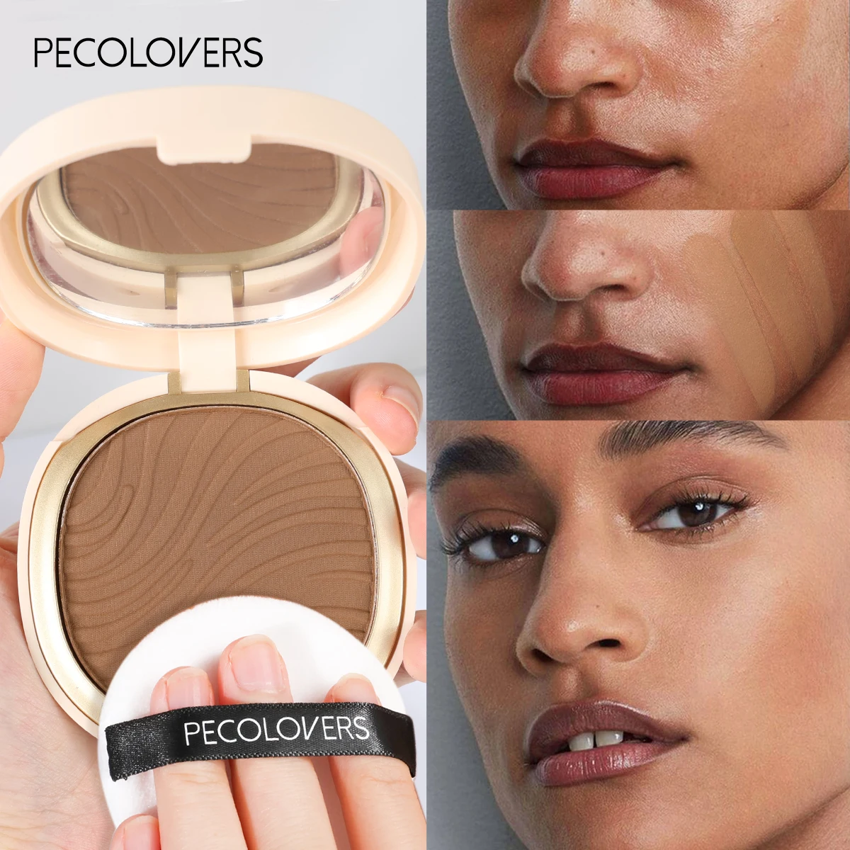1Pc Soft Pressed Powder, Complexion Balancing Powder, Beginner Friendly For Dating, Warm Ivory And Chestnut, Beauty Base Item