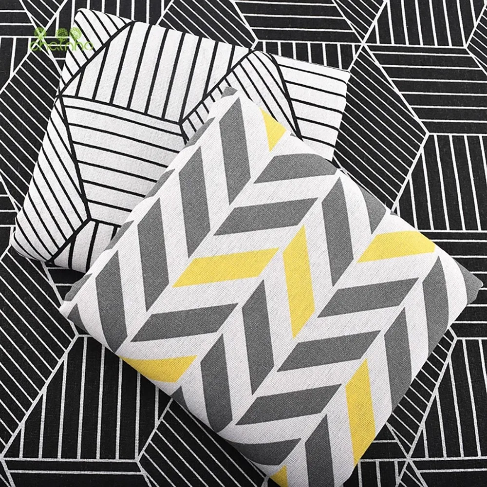 Chainho,Printed Cotton Linen Fabric,DIY Sewing & Quilting Material,For Sofa,Table Cloth,Curtain,Bag,Cushion,Furniture Cover CL21