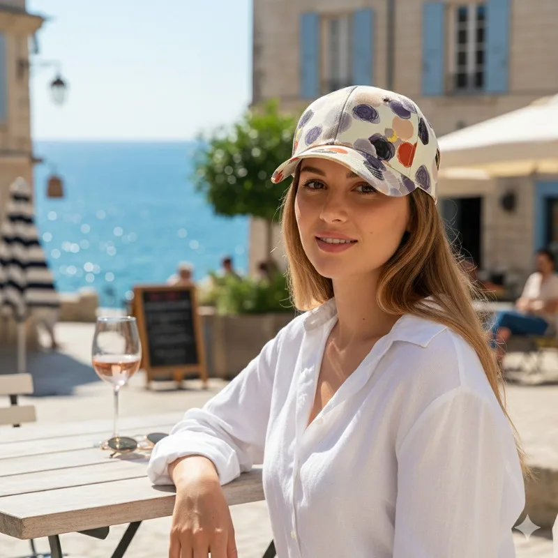 

Элегантная бейсболка с цветочным узором из полиэстера во французском стиле, шикарная солнцезащитная кепка для женщин, быстросохнущая кепка для отпуска и пляжного отдыха