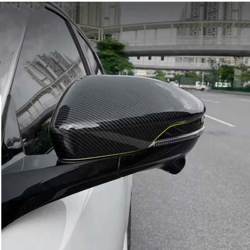 ABS Carbon Fiber Accessories Auto Side Door Rearview Mirror Decor Protector Shell Cover Trim For Changan UNI-K UNIK 2021 - 2024