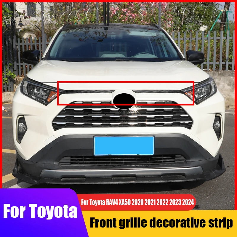 

Для Toyota RAV4 XA50 2021 2022 2023 2024, декоративная полоса на решетку автомобиля из АБС-материала для модификации внешней части