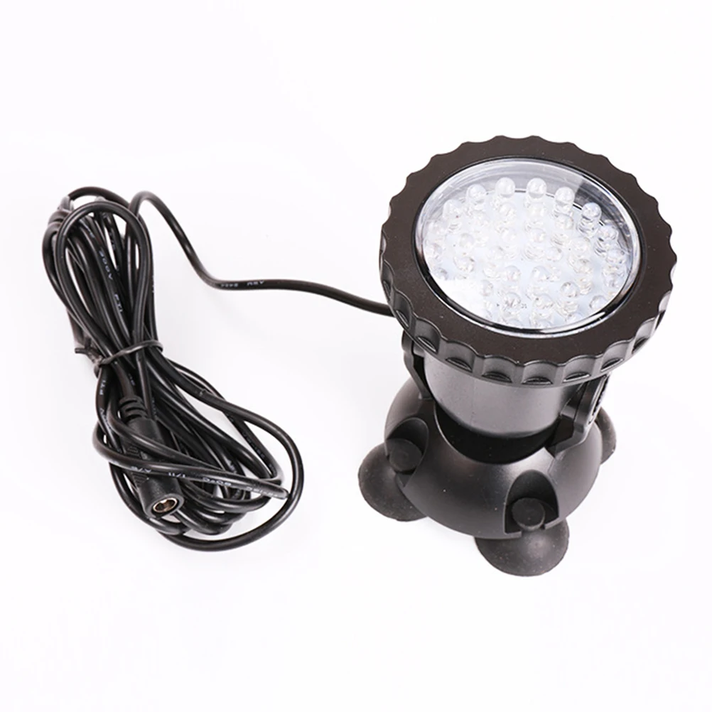 

Rgb 36 LED Submersible Aquarium Light IP68 Waterproof for Ponds Fountains Gardens Adjustable Stand 4 Suction Cups